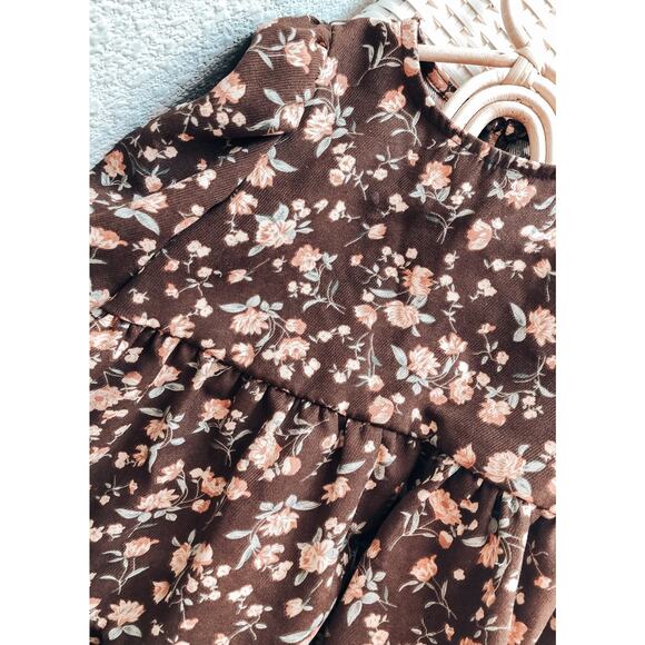 Heartfelt Gratitude Blooming Cottage Floral Soft Corduroy dress 4/5 - Picture 3 of 5